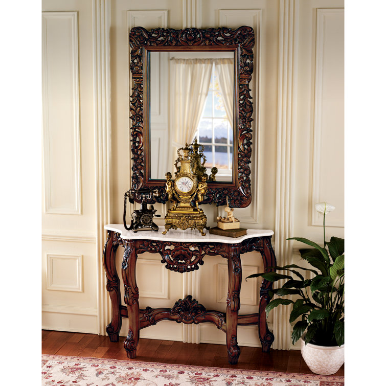 Design Toscano 47'' Genuine Marble Console Table and Mirror Set & Reviews Wayfair